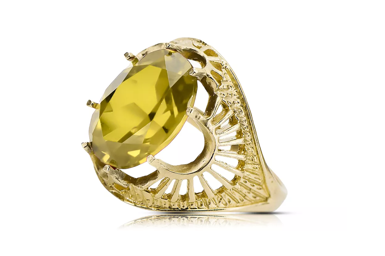 14 كارت من الذهب الأصفر اللون الأصفر خاتم حرف يدوية فينتاج vrc003y